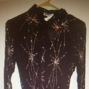 Black fireworks blouse